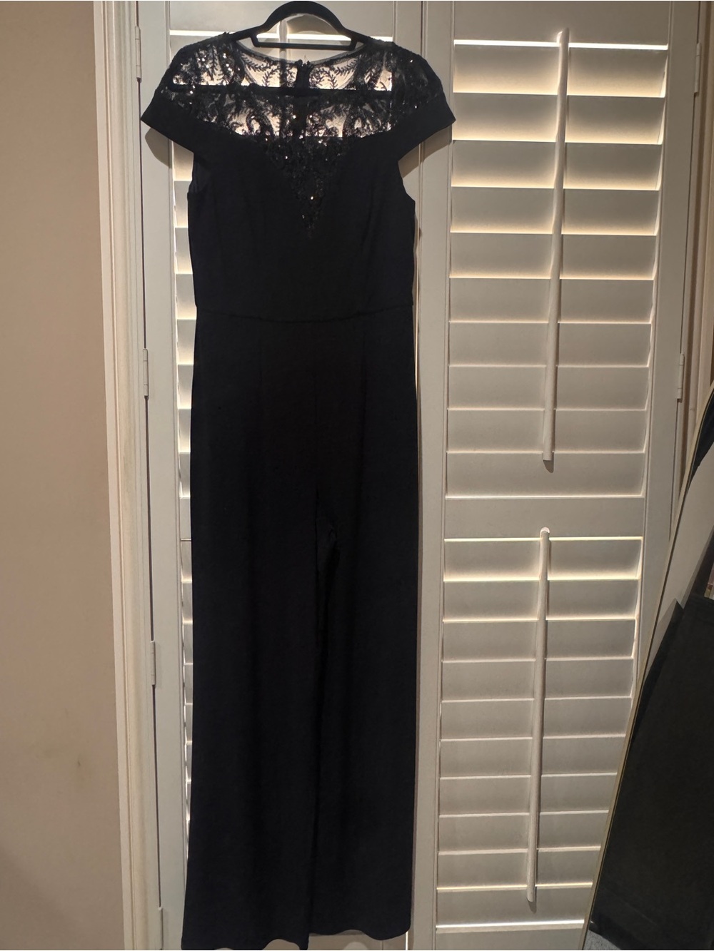 Black Lace Wide-Leg Jumpsuit